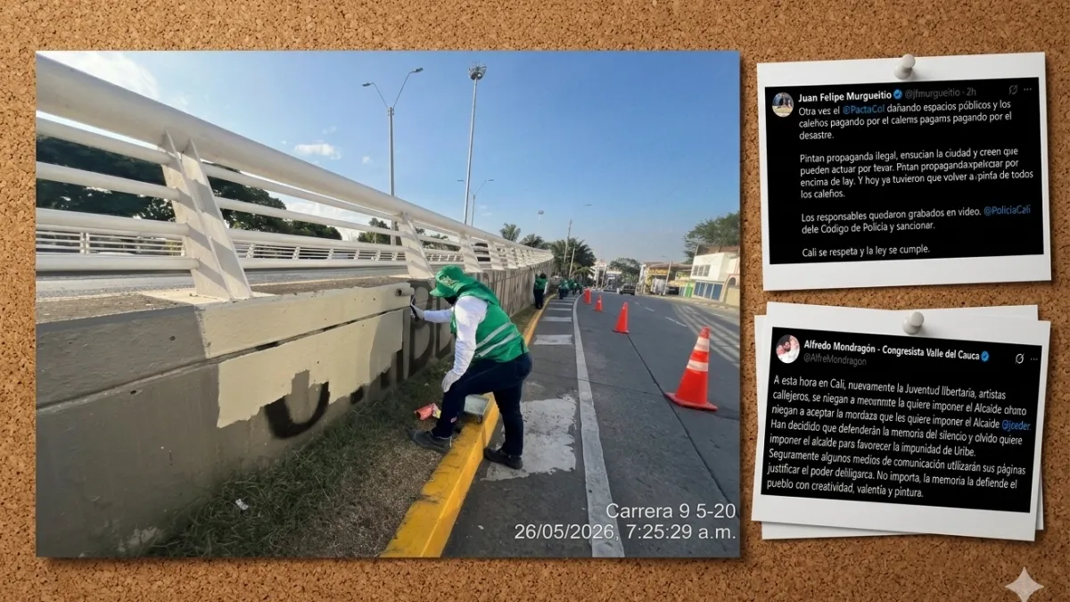 ¿Memoria histórica o propaganda ilegal? La disputa política detrás de los murales pintados y borrados en Cali