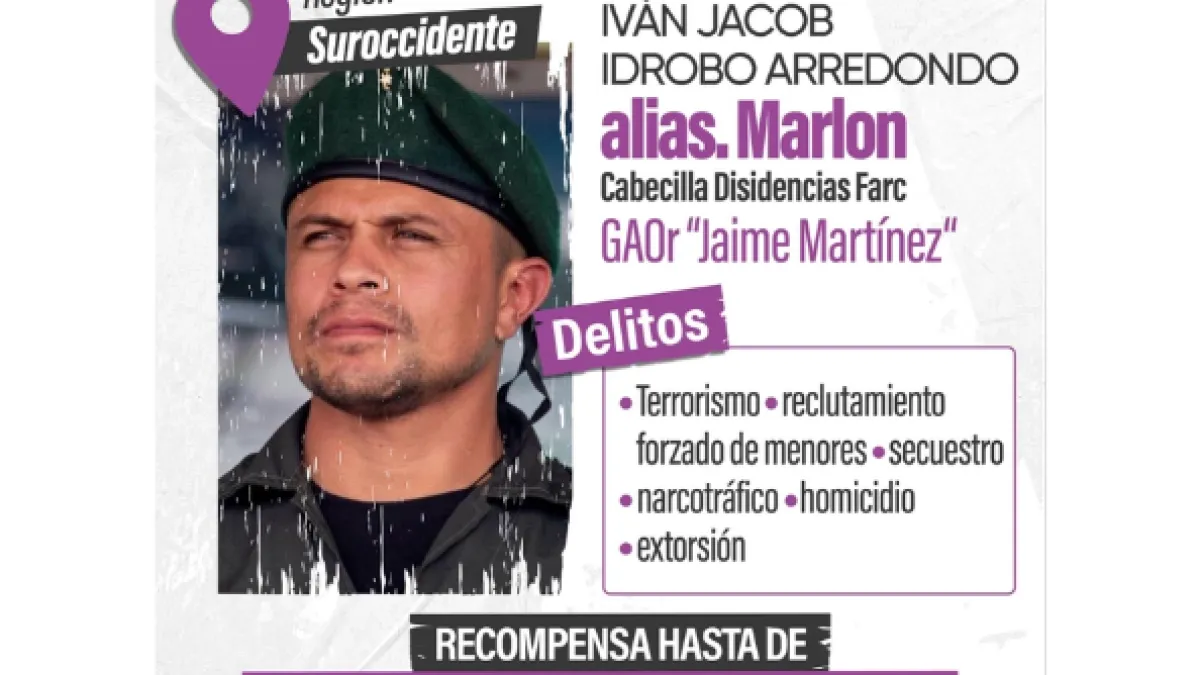 Alias Marlon, abatido en el Cauca: 'Este resultado ratifica que no daremos tregua a las estructuras criminales que pretenden sembrar miedo'