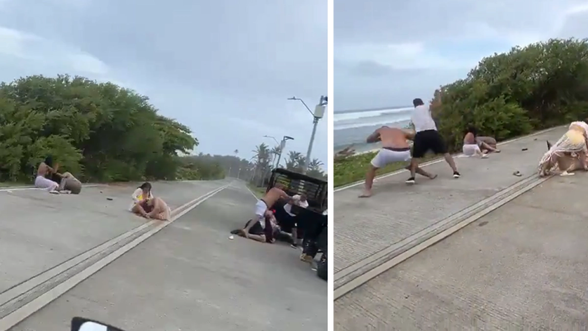 Video del momento en que turistas protagonizan una fuerte pelea durante un recorrido en carrito playero en San Andrés